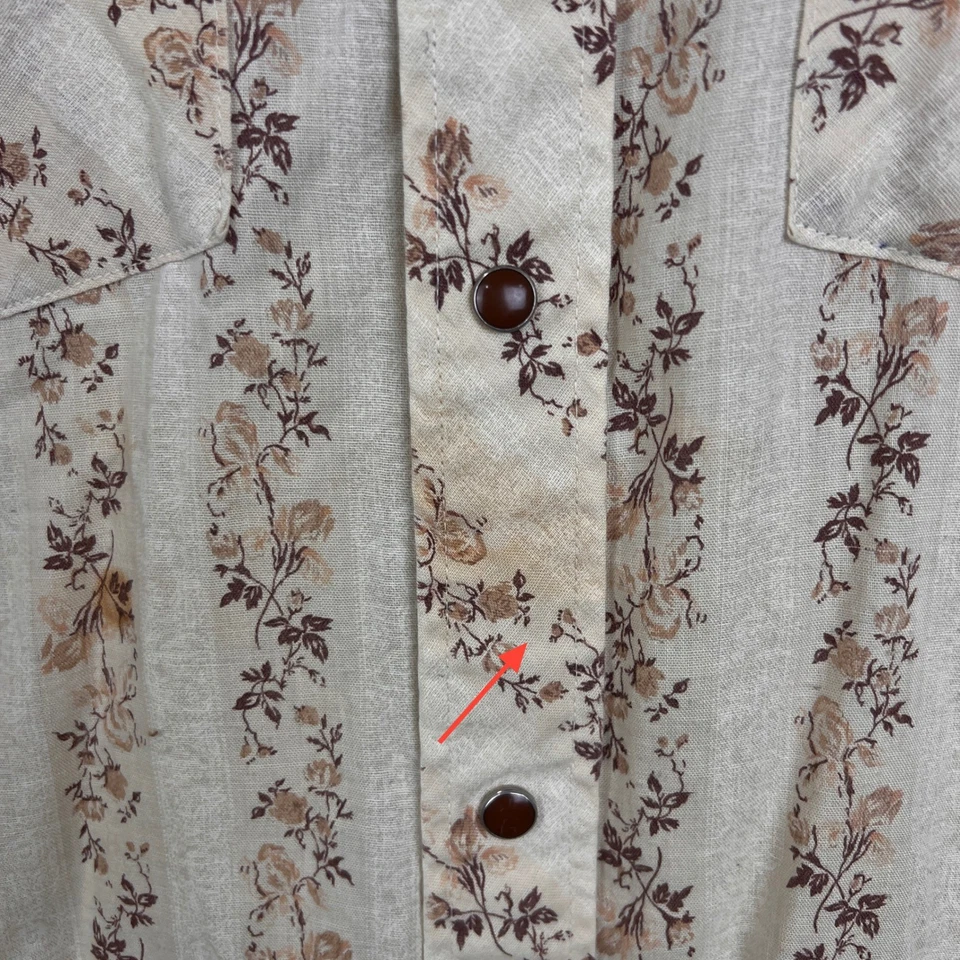 Camisa Vaquera JOE Western Vintage Estampado Floral Frontal A Presión Para Hombre 16-16.5 Foto 4 de 4