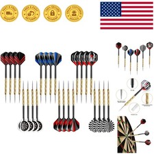 18g Metal Tip Steel Darts Set - Perfect for Parties and Competitions, 24 pcs