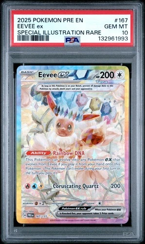 2025 POKEMON PRE EN-PRISMATIC EVOLUTIONS #167 EEVEE EX PSA 10