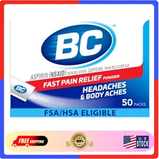 Powder Original Strength Pain Reliever, Aspirin Dissolve Packs, 50 Count