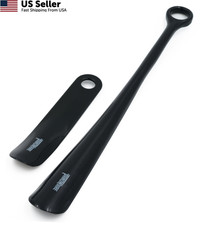 Panoware Set of 2, Extra Long Handle Shoe Horn and Travel long, black