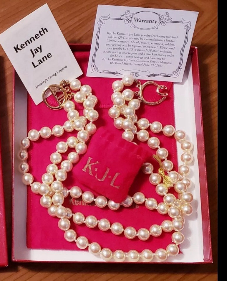 Kenneth Jay Lane Vtg KJL Most Famous Necklace Tri… - image 1