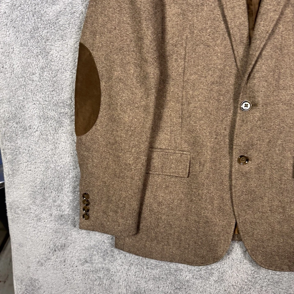 J Crew Thompson Blazer Mens 42L Sport Coat Elbow Patch Donegal Wool Academia - Image 3 of 4
