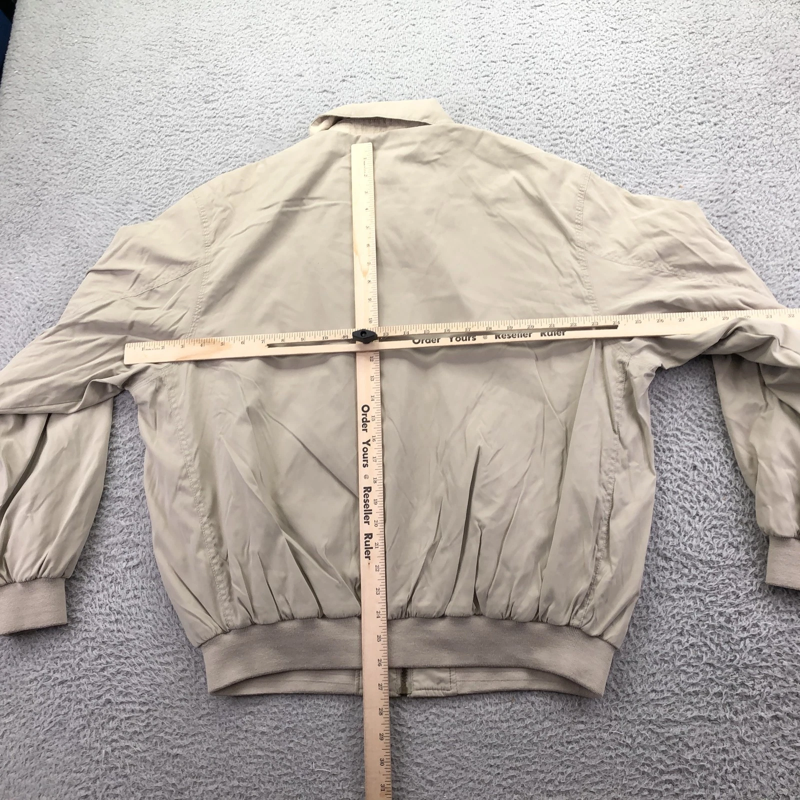 Weatherproof Jacket Mens Large Beige Microfiber Bomber Full Zip Lined Casual image 5