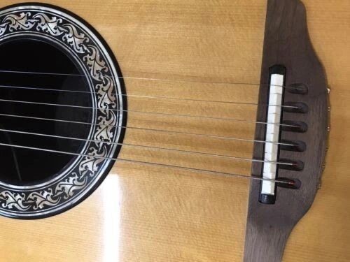 Ovation Folklore 1614 acoustic 12 fret guitar made in USA 1981 excellent w/ case - Picture 4 of 12