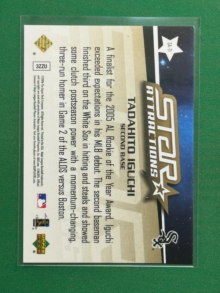 2006 Upper Deck Star Attractions Gold Parallel #SA-TI Tadahito Iguchi /699 - Image 2 of 2