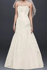 FLOOR length lace ivory wedding dress Size 14p Brand New Never Worn