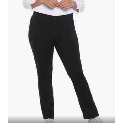 NYDJ Trinity Crop Boot Jeans 8 8P 29 Black Raw Hem Kick Flare Bootcut