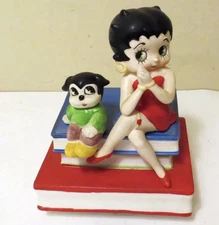 Vintage Betty Boop W/ Bimbo On Books 📚 Music Box Figurine by Vandor!!