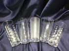 5 MIKASA CHEERS HIGHBALL GLASSES etched glass 3 DESIGNS! EXCELLENT! — photo 6