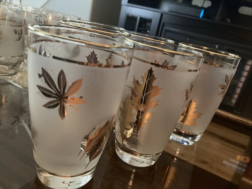 Vintage Barware MCM Libbey Frosted Gold Trimmed Tumblers***SET OF 6*** - Picture 8 of 9
