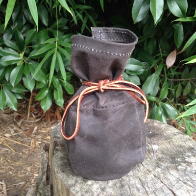 leather and canvas bushcraft bolsa