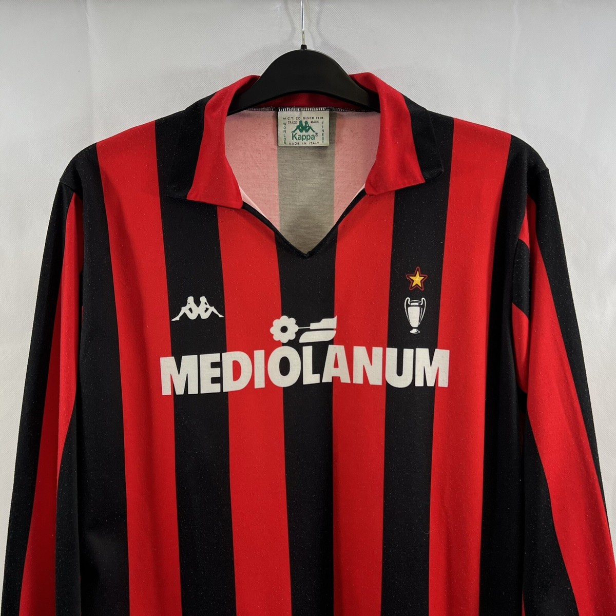 AC Milan L/S Home Football Shirt 1989/90 Adults XL Kappa F910 | eBay