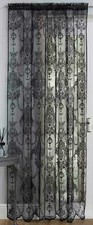 Luxury and Elegance Black Lace Vintage Victoria Lace Net Window Curtain Panel