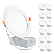 12 x PARMIDA 6" 12W LED Slim Panel Downlight Dimmable Recessed Ceiling Light