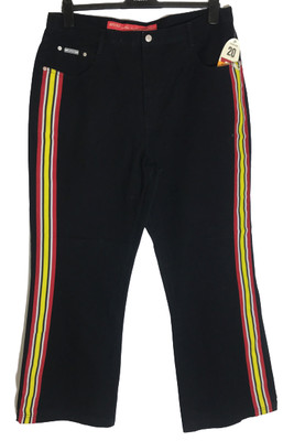 REVOLT Black Jeans Jrs 18 (36x30), 20 (38x31), 22 (40x30) Red Yellow Wht Stripe