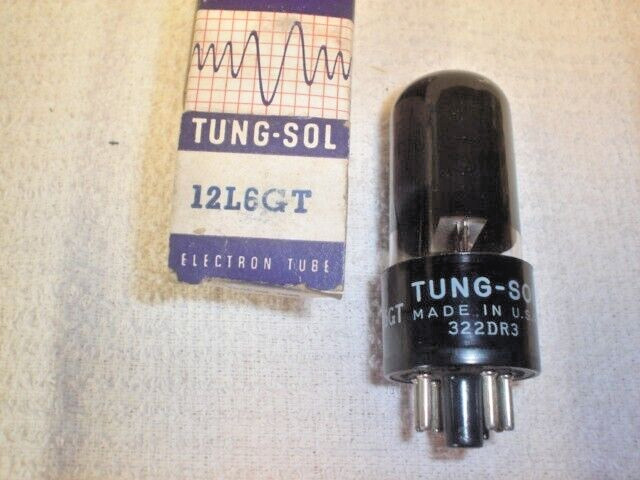 VINTAGE TUNGSOL 12L6GT VACUUM TUBE TUBES BLACK GLASS USA TESTED TUB23233