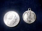 St Raphael St Christopher Sterling Silver Vintage Medal