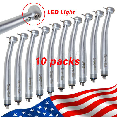 1-10 Dental LED E-generator High Speed Handpiece Large Head Turbine 4Hole UDM