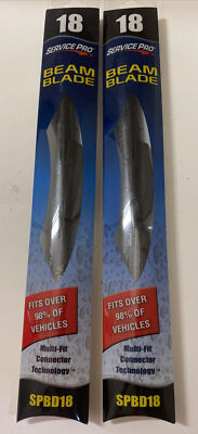 Set of 2 Service Pro Beam Wiper Blade 18  SPD18 Universal Multi-fit Connector