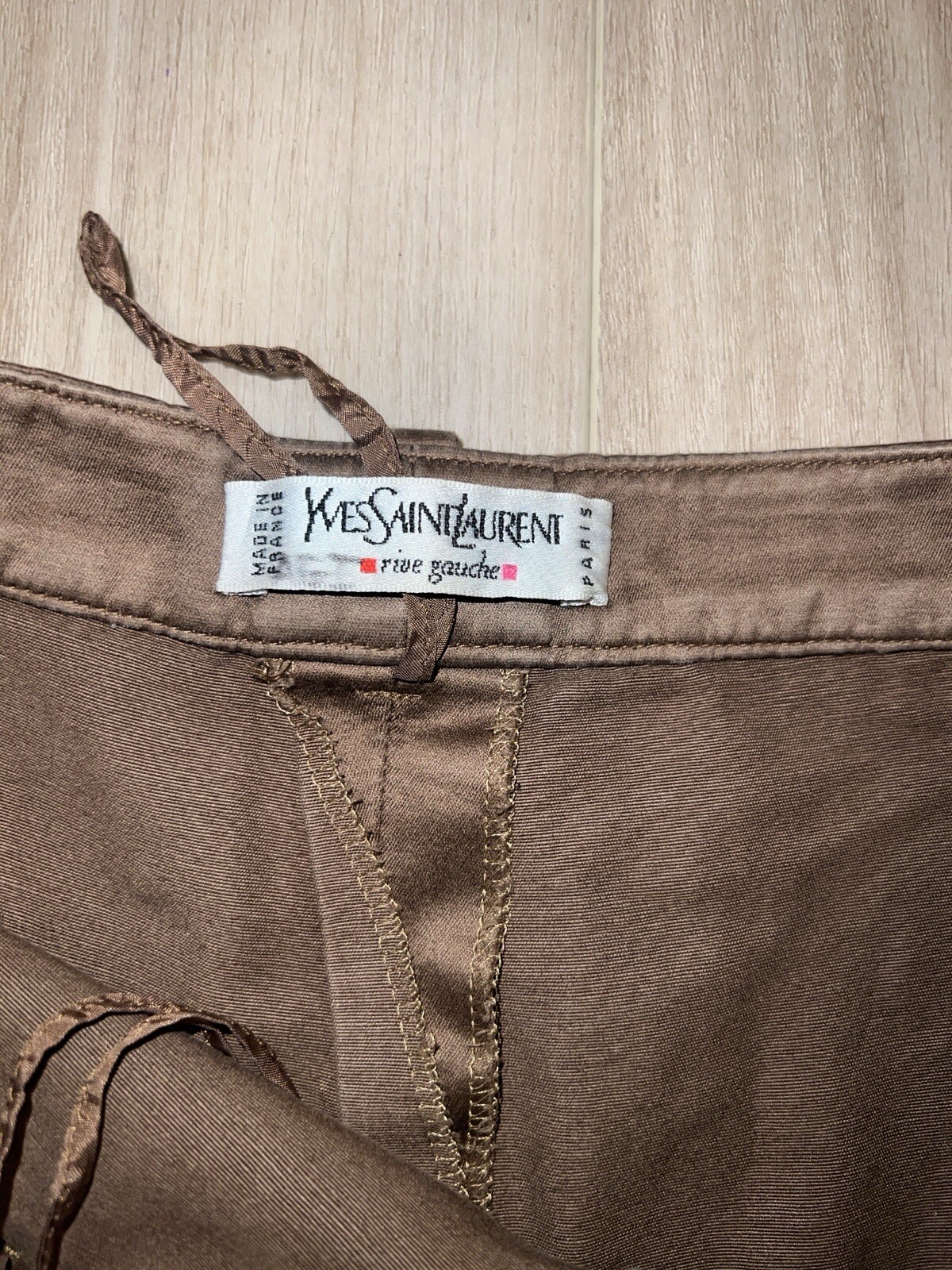 Pantaloni dritti marroni VINTAGE YSL Yves Saint Laurent Rive Gauche taglia 40