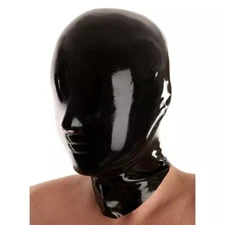Fully enclosed Latex Mask Rubber Unisex Hood w/ Zip for Catsuit Wear Fetish BDSM