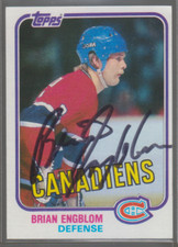 Autographed 81/82 Topps Brian Engblom - Canadiens