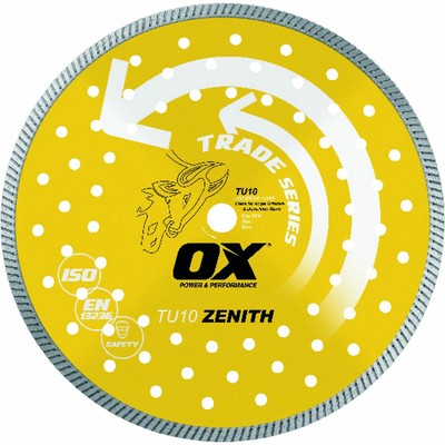 Diamond Saw Blade - Turbo Rim - Cut Universal/Hard Materials - TU10 Zenith - Ox 
