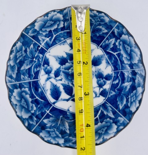 Vintage Japanese Blue & White Porcelain Plate, 4.5" Diameter Unique - Picture 2 of 4