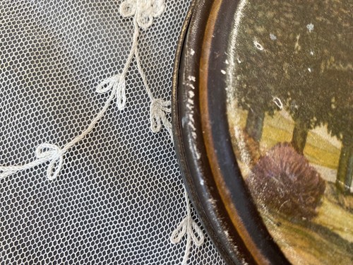 Vintage CANCO Castle On the Edge of a Cliff 6" Round Tin - Picture 2 of 7