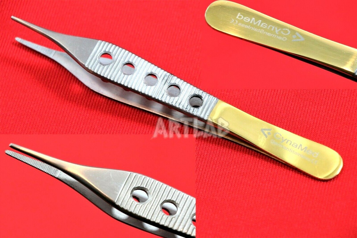 Pinza Tessuto 4.75 Pollici Pinza Chirurgica In Tessuto Adson Tedesca 4,75" Con Maniglie Dorate Finestrate - Nuova, Per Collezionismo O Studio Pinze Rettili - Foto 9