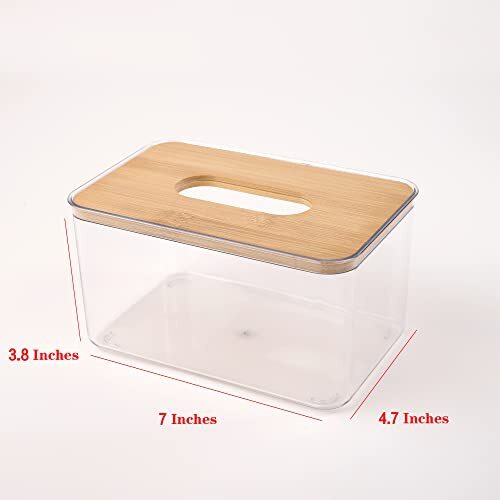 Acrylic Tissue Box, Acrylic Dryer Sheet Holder for Laundry Room, 1 Transparent - Imagen 6 de 7