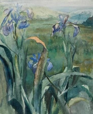 Blue Iris Study Art Print John La Farge 1879 American Aesthetic Movement Decor