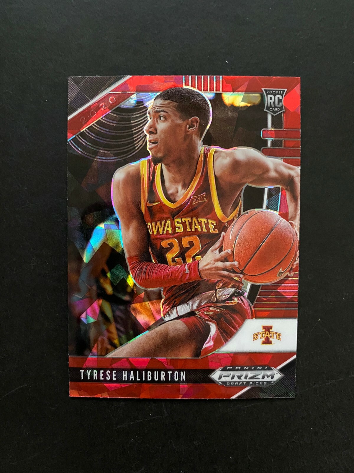 Tyrese Haliburton 2020 Panini Prizm Rookie Card - Scarce SP Red Cracked Ice!