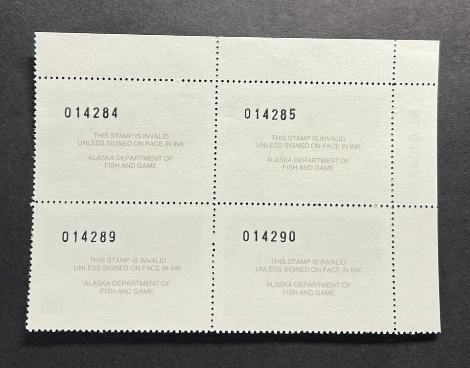WTDstamps - 1985 ALASKA - Block - State Duck Stamp - Lot1 - Mint OG NH  - Image 2 of 2