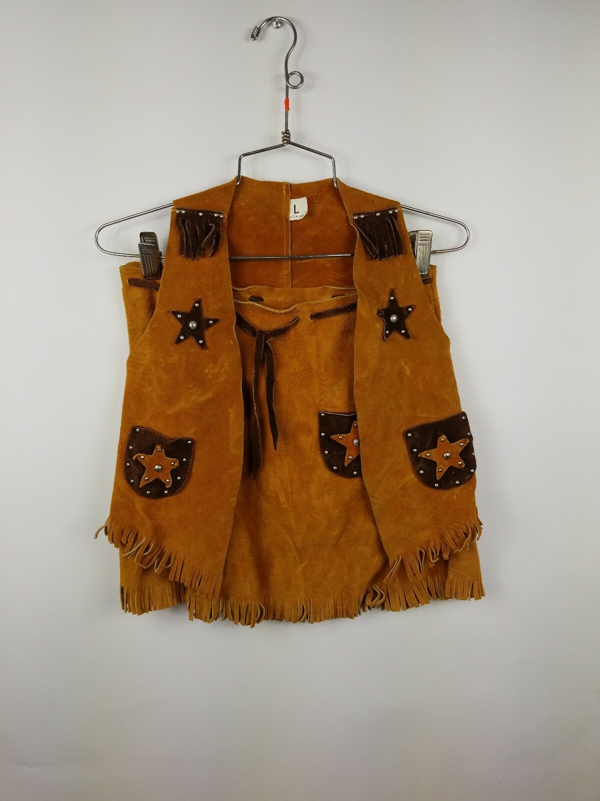 🤠Vintage Leather Cowgirl Outfit Made in USA Size L C… Gem