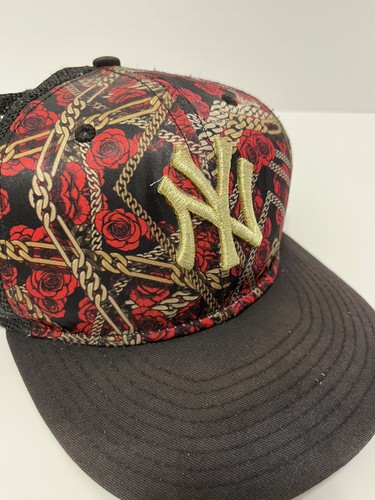 Gorra New York Yankees New Era Rosa Cadena Floral 9Fifty Snapback Camionero Malla Gorra - Imagen 7 de 12