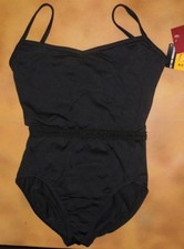 Dance Mirella Black Camisole Leotard Loop Waist Ladies Small Adult M2015LM