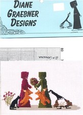 Lynn's Prints BEST FRIENDS Cross Stitch Chart Diane Graebner Amish girls / cat