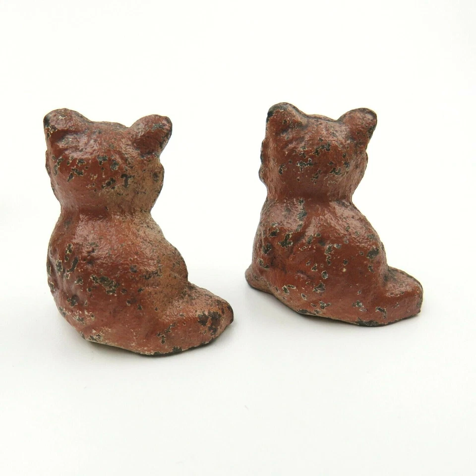 Juego de 2 gatitos miniatura de bronce pintado en frío austriaco vintage  Foto 3 de 4
