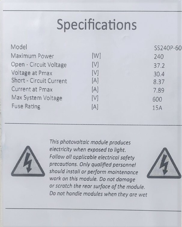 Sharp Solar Panels 240w Sale