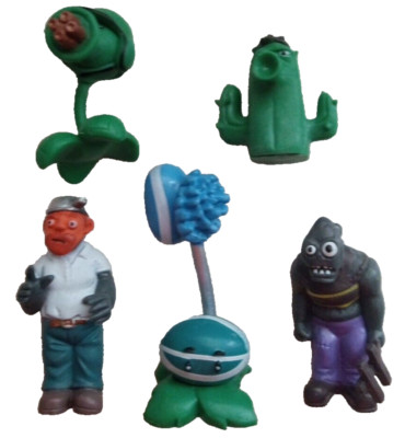 Plants vs Zombies, Lot of Five, Figures, Toys, High Quality, Heroes and Villains