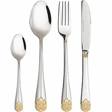 Silverware Set Family Dinnerware Flatware Set for 6 Silver Tableware Set- 24 Pc