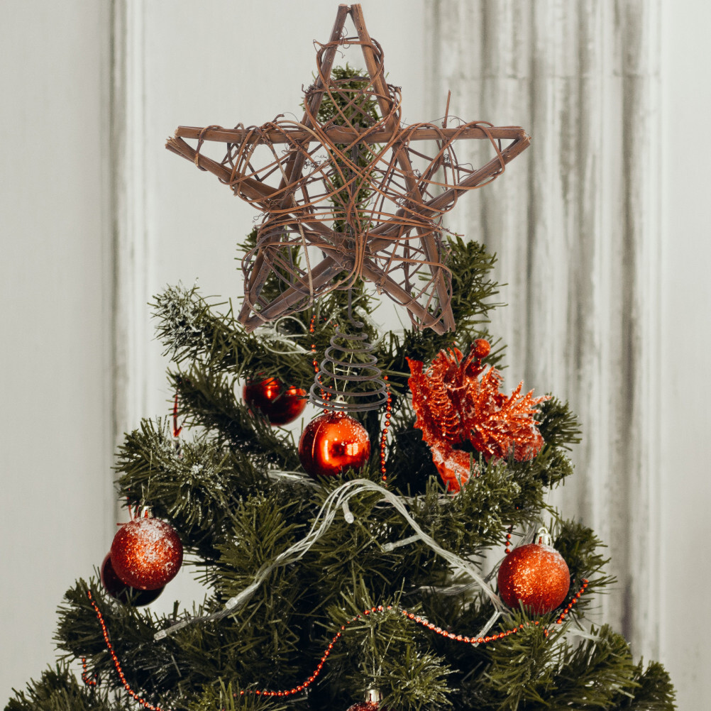 rattan christmas tree star Farmhouse Tree Topper Tree Topper | eBay