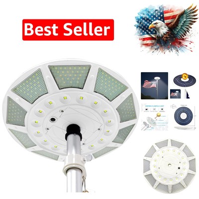 High Brightness Solar Flag Lights 266 LEDs 270 Degree Wide Angle Illumination