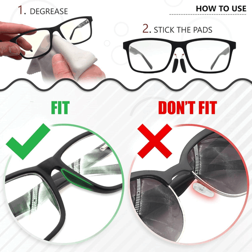 Eyeglass Nose Pads 16 Pairs Black 0.7 mm Anti Slip Silicone Nose Bridge Pads - Picture 2 of 2