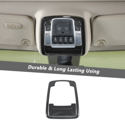 Carbon Fiber Roof Reading Light Lamp Frame Cover Trim Sticker For Dodge Ram 18+