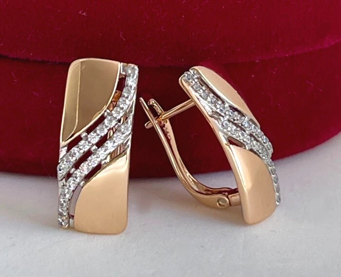 Deluxe Ohrringe Creolen Zirkonia 750er Rolled Gold 18K vergoldet 20mm Damen - Bild 2 von 4