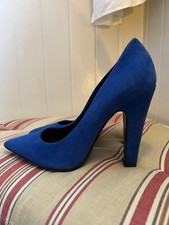 Giuseppe Zanotti Blue Suede Pointed Toe Stilettos Pumps Size 37 EU Italy