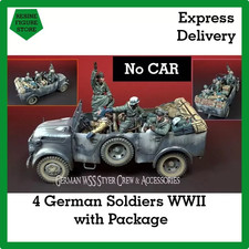 1/35 Resin Figure Model Kit 4 German Soldiers in Vehicle With Package WW2